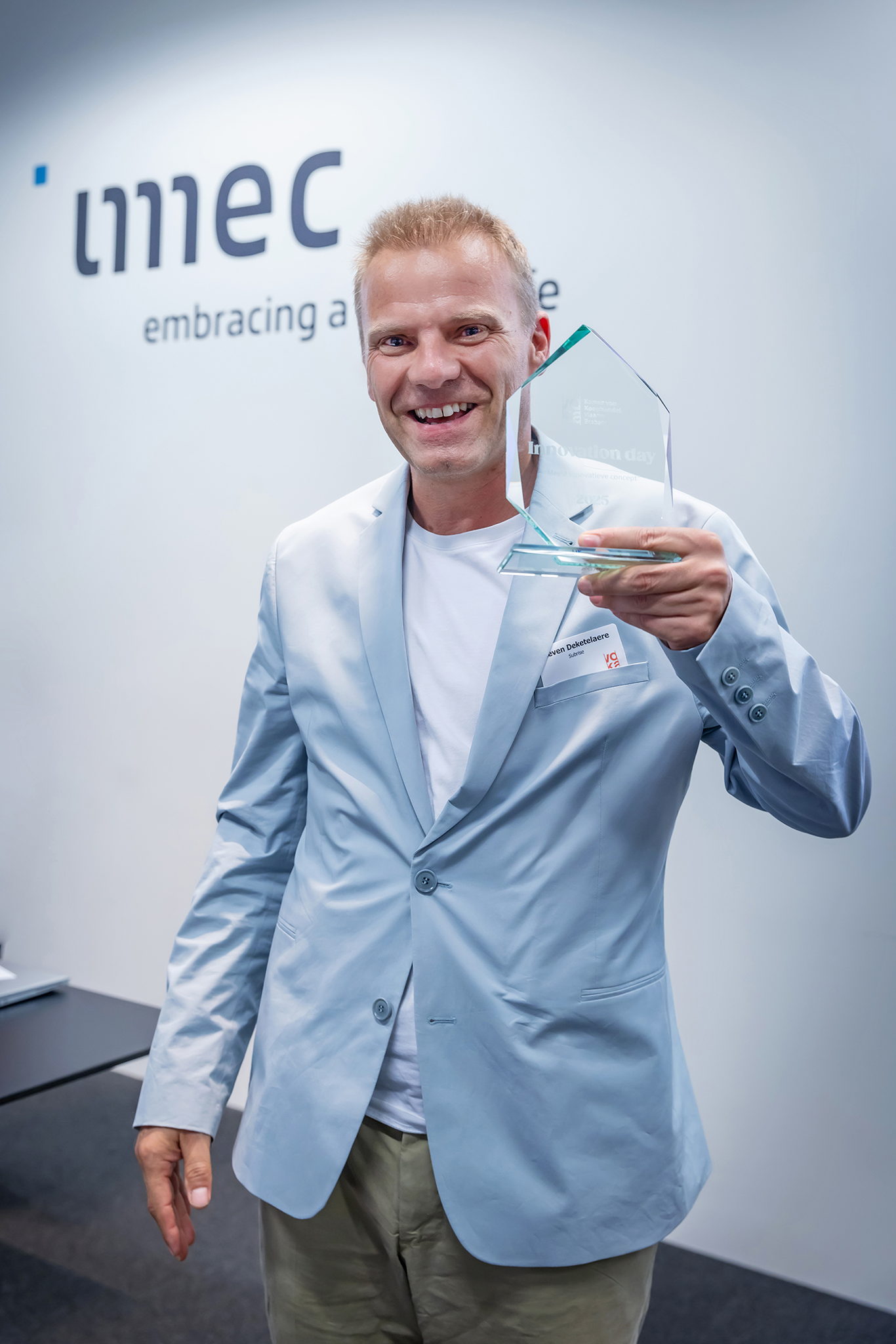 Steven Deketelaere van Subrise won de prijs voor het meest innovatieve concept