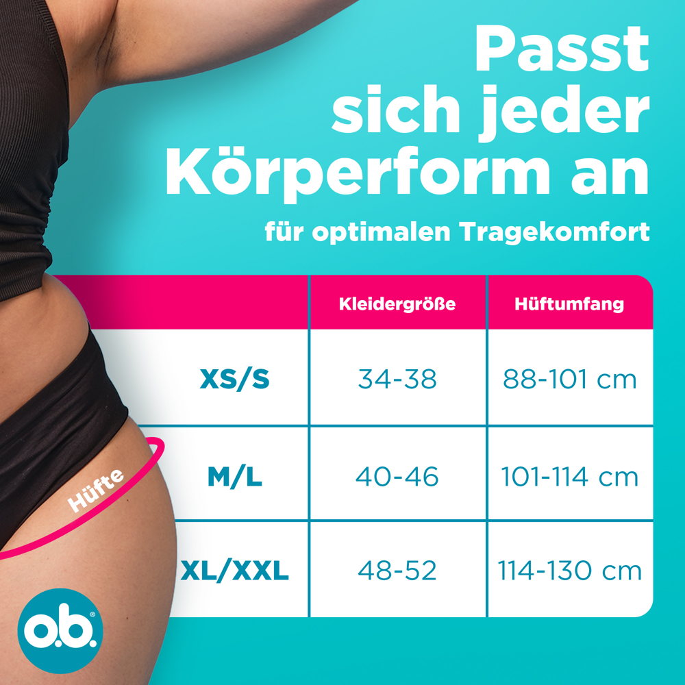 o.b.® Periodenslip_Größentabelle
