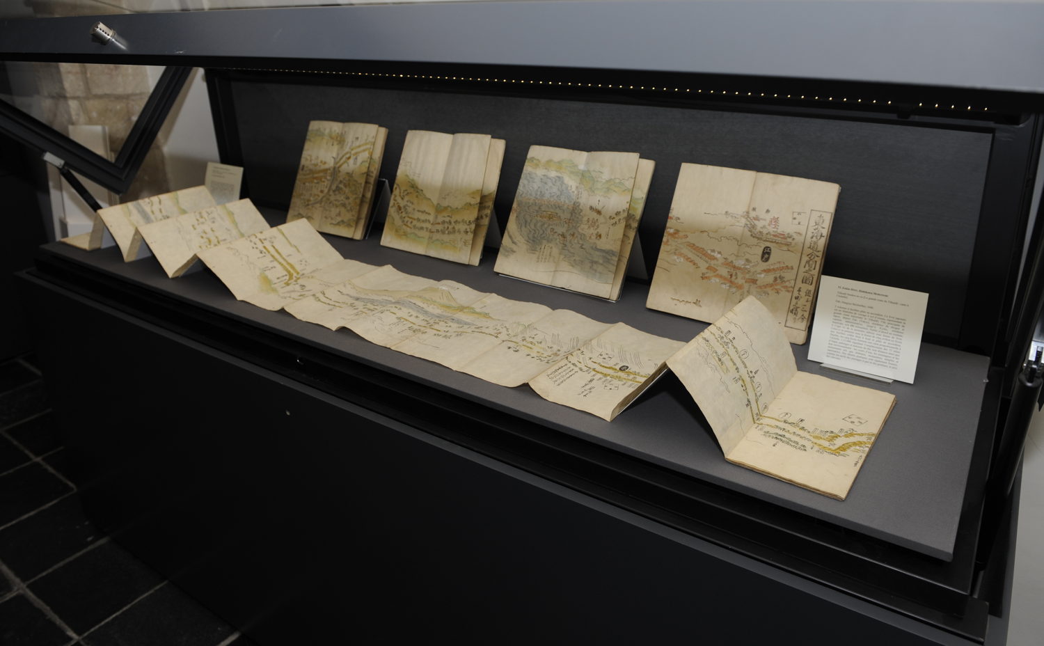 Impressie van de tentoonstelling: Tōkaidō bunken no zu [La grande route du Tōkaidō]