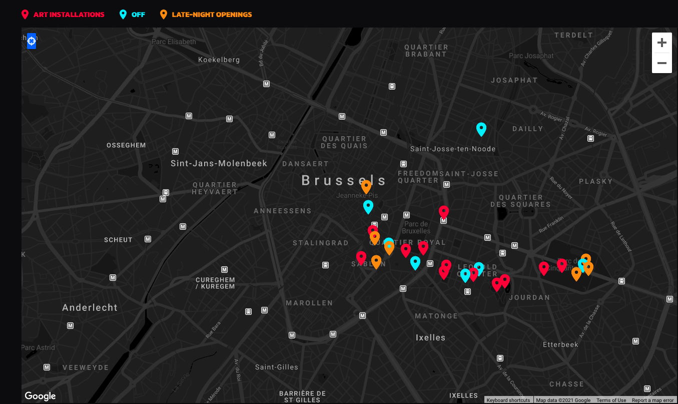 Carte de l'évènement Bright Brussels 2021