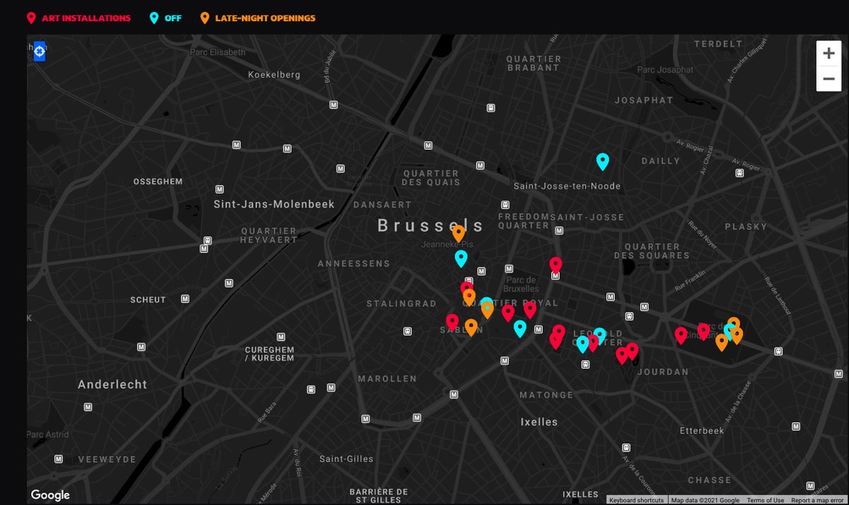 The Bright Brussels 2021 Event Map