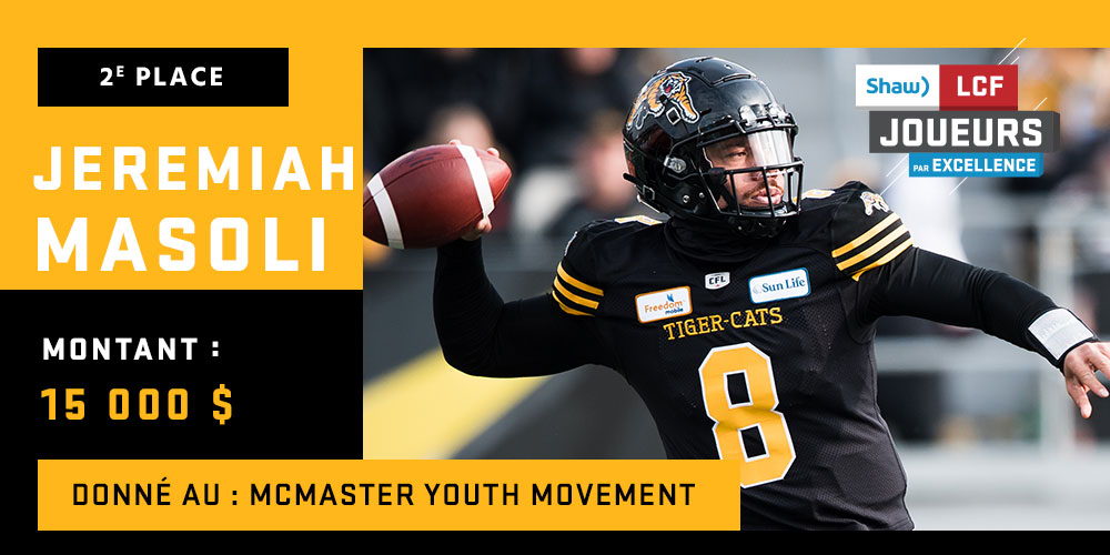 Jeremiah Masoli fait un don de 15 000 $ au McMaster Youth Movement.