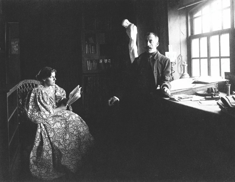 Henry and Maria van de Velde on the first floor at Bloemenwerf, 1893. Photo: Louis Held