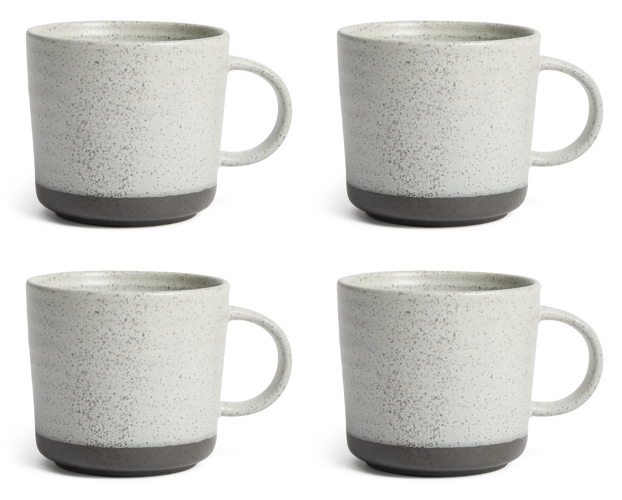 Habitat Nurture Textured Ripple Mug Ivory Pack of 4