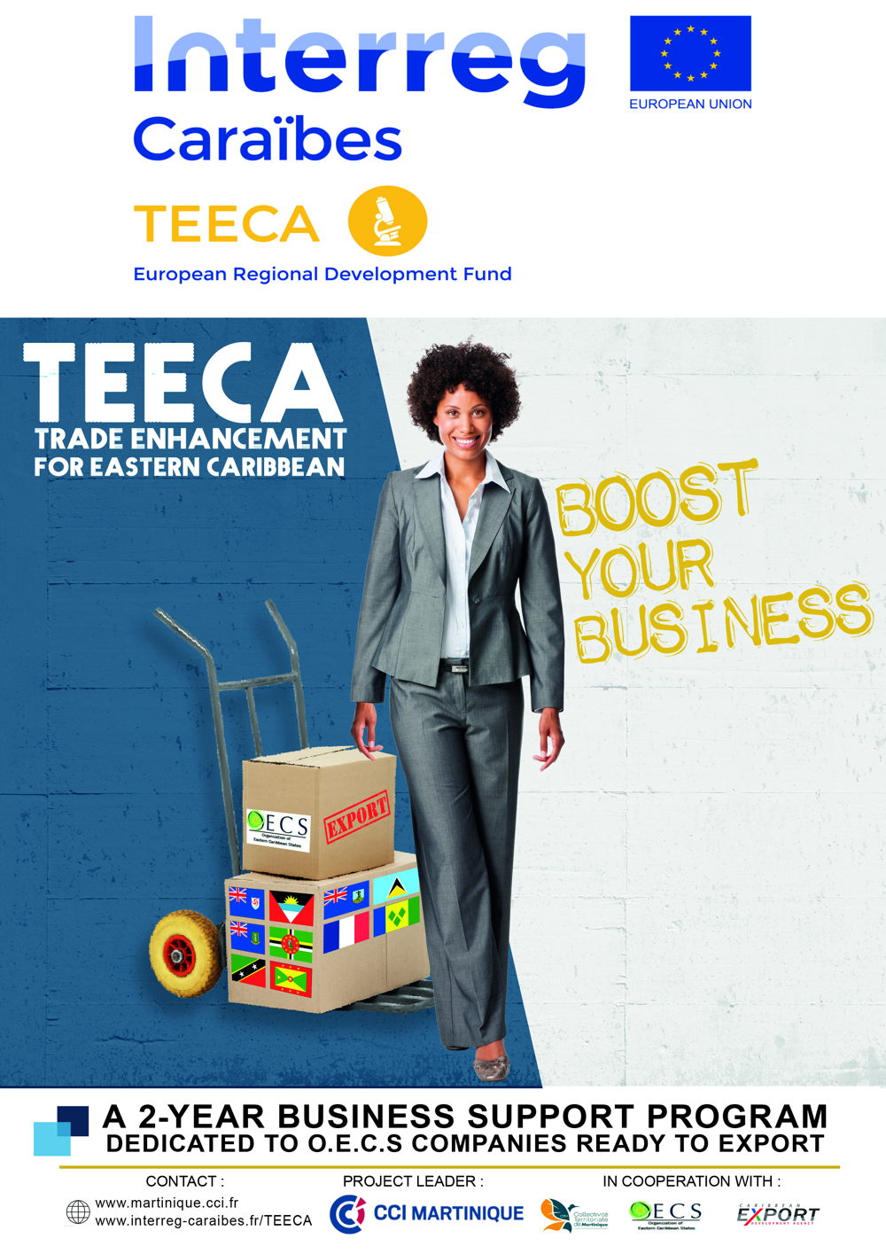 Poster of the TEECA Project - Chamber of Commerce of Martinique