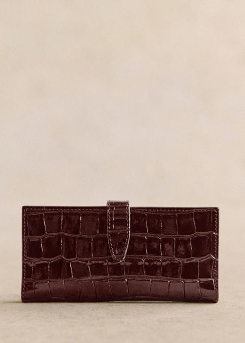Sézane -Portefeuille GINO brun croco- 120€