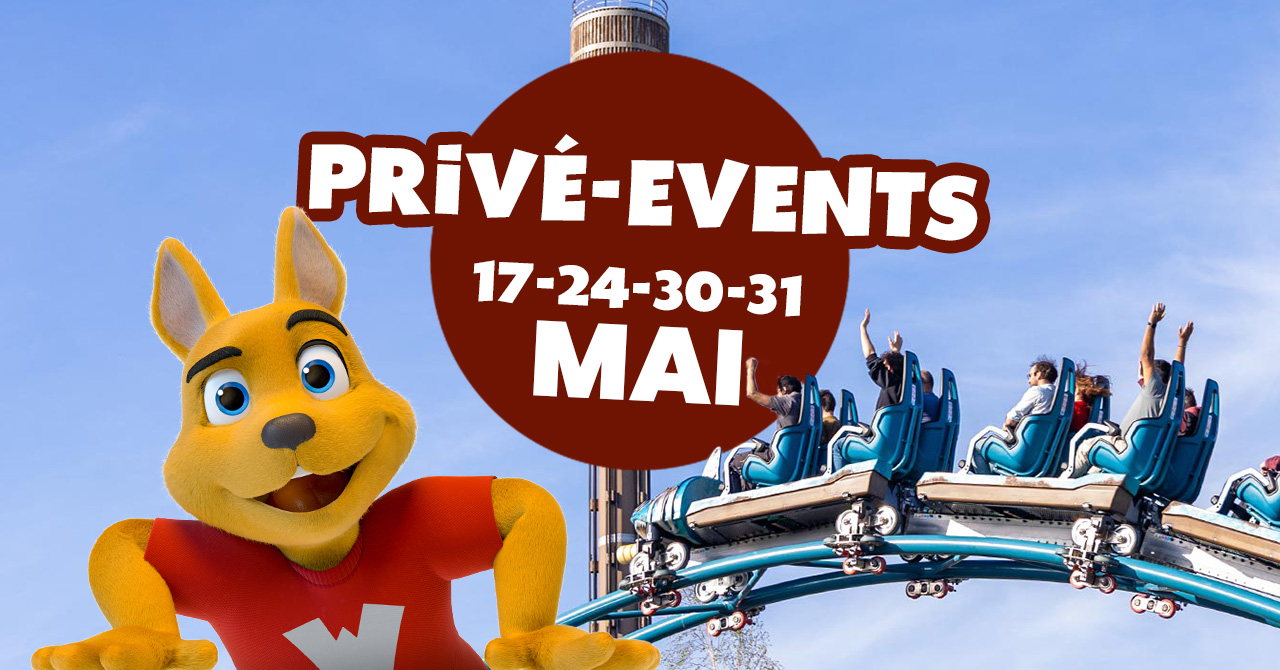 Walibi is op 17, 24, 30 en 31 mei afgehuurd voor privé-events
