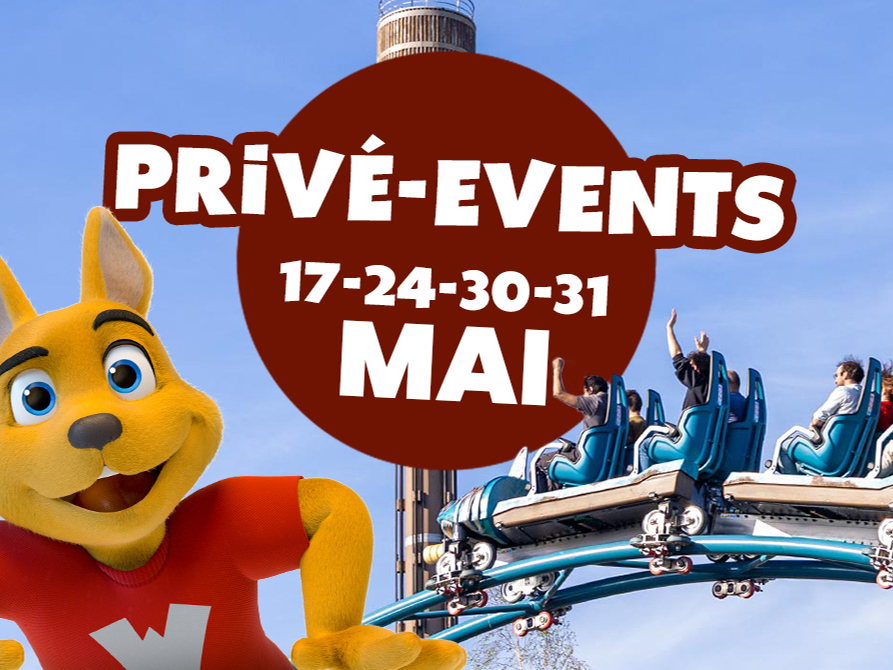 Walibi is op 17, 24, 30 en 31 mei afgehuurd voor privé-events