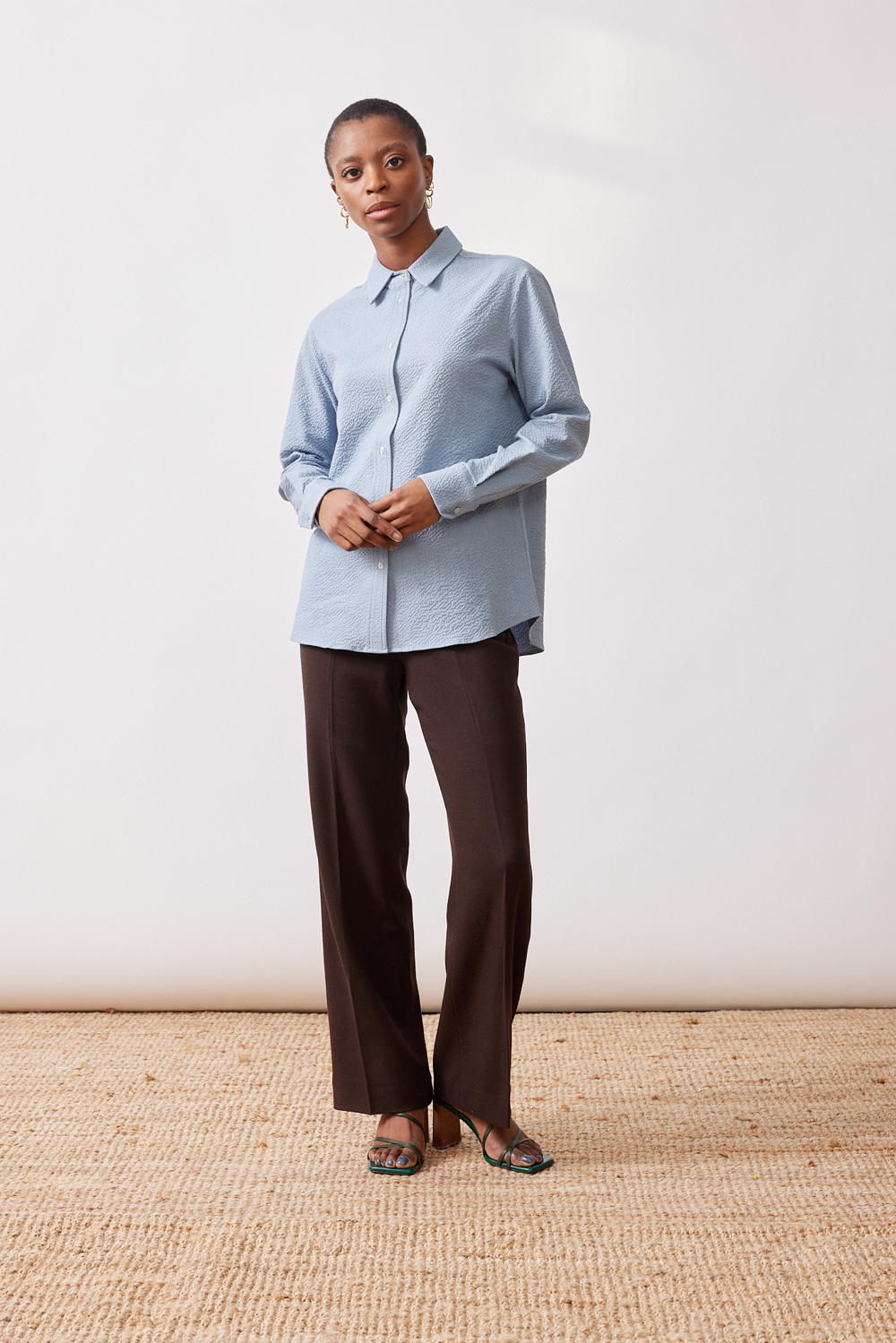 Mardi editions - SS23 - Chemise Agathe Laine coton Bleu gris (165€) (1)