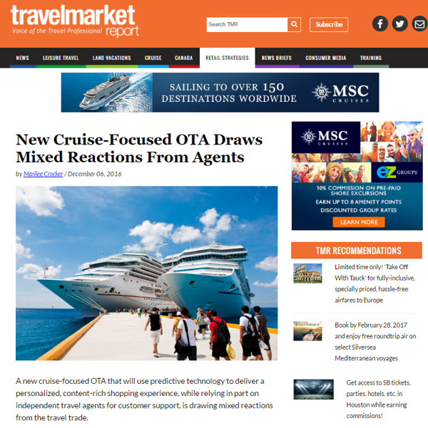 New Cruise-Focused OTA Draws Mixed Reactions From Agents