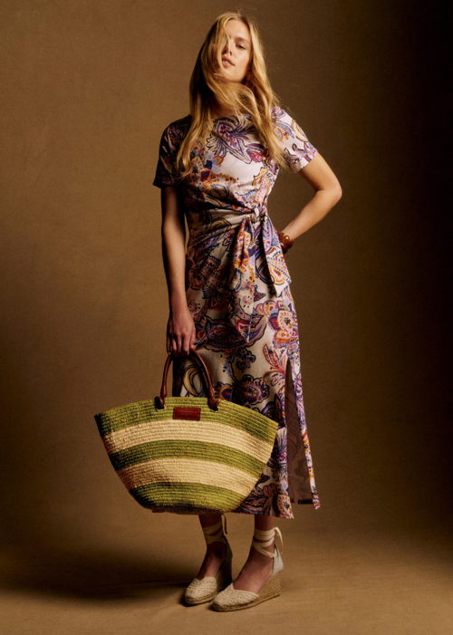 SéZane   Robe Midi Pippa Imprimé Purple Soffi Fond Ecru