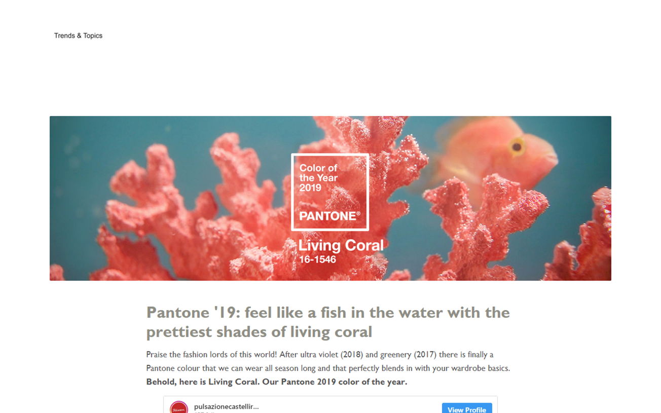 Pantone '19: feel like a fish in the water with the prettiest shades of living coral