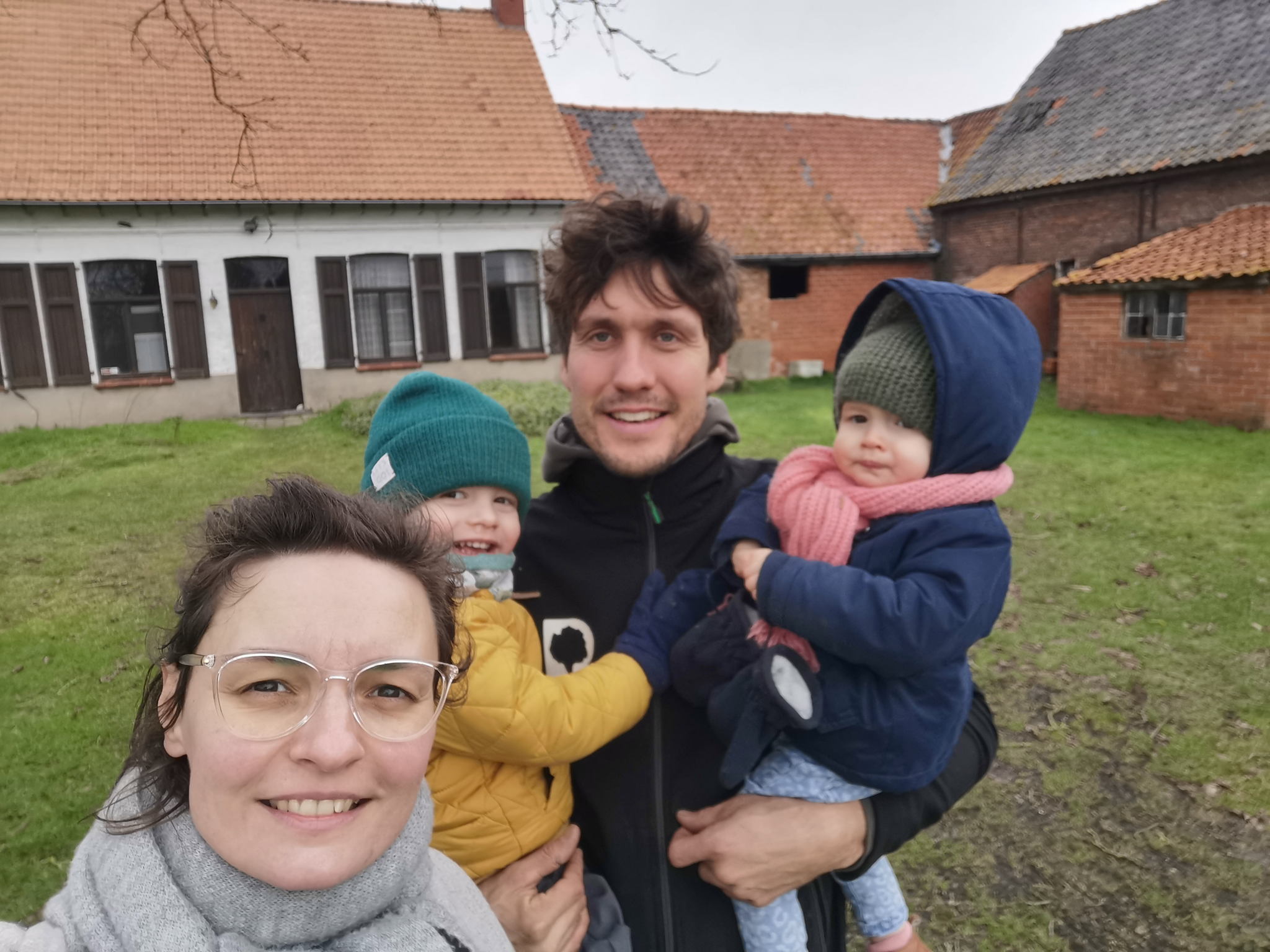 Hannelore en Dries met hun kinderen