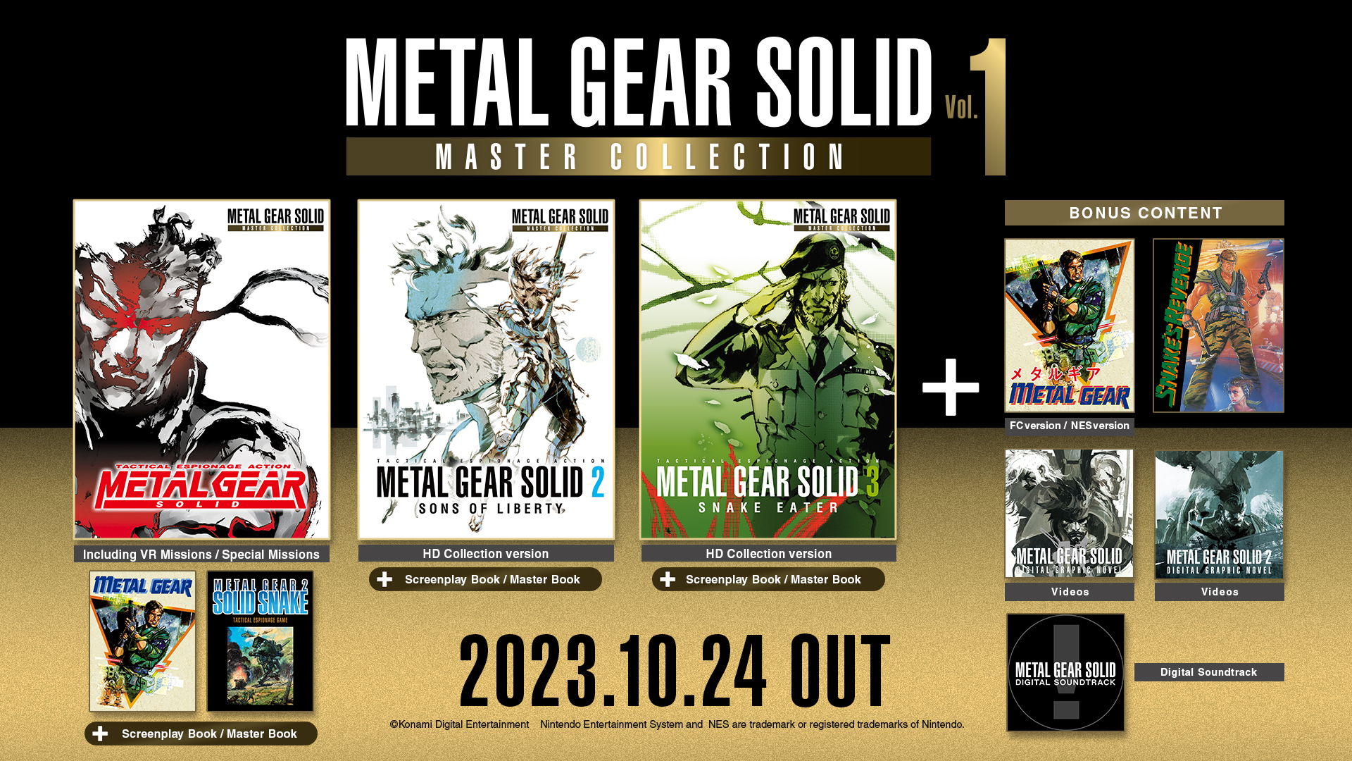 METAL GEAR SOLID: MASTER COLLECTION Vol. 1 sortira le 24 octobre sur Nintendo Switch™, PlayStation®5, Xbox Series X|S et Steam®