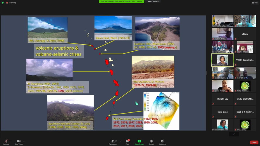History of volcanic activity in the archipelago by UWI SRC