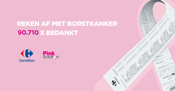 “Solidaire afronding” bij Carrefour levert € 90.710 op voor Pink Ribbon