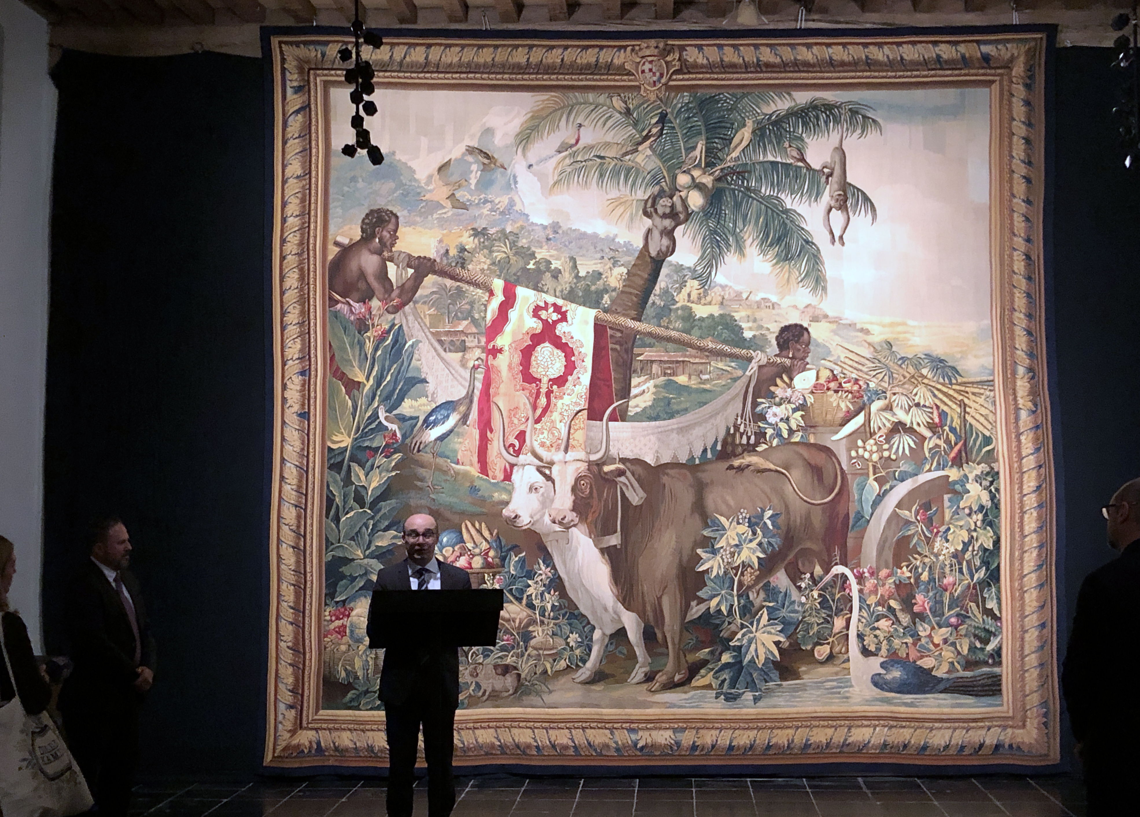 Clint Tanti visits the restoration of the historic tapestries from the Grandmaster's Palace in Valletta, 19 November 2024 ©BELGA PHOTO KATLEEN VASTIAU