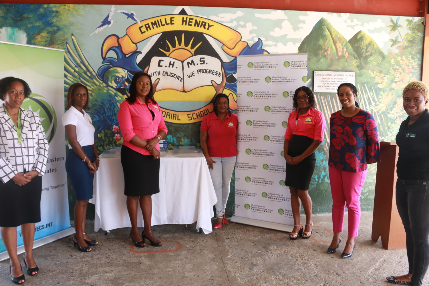 Staff of the OECS Commission and the Camille Henry Memorial School