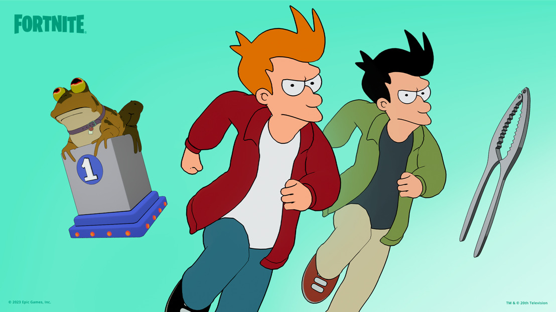 Los trajes de Bender, Fry y Leela de Futurama llegan a la isla de Fortnite Batalla Campal