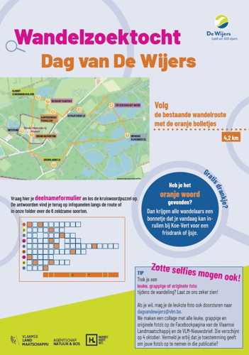Poster over wandelzoektocht met informatie