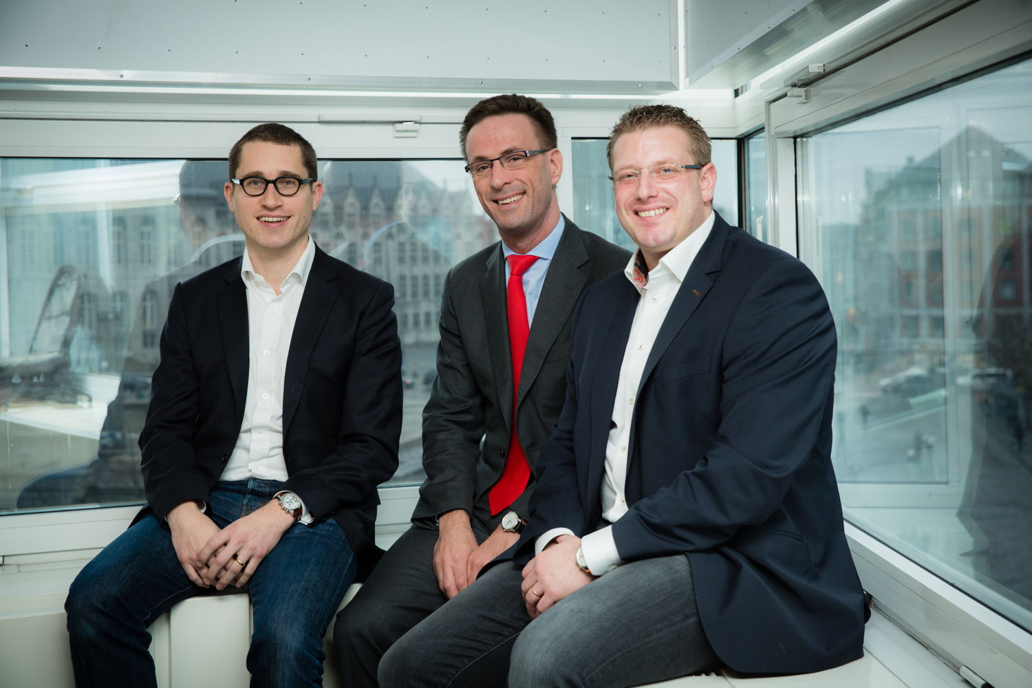 De gauche à droite: Yves Warnant - Dauvister, Grégoire Dallemagne - CEO EDF Luminus et Stéphane Dauvister - Dauvister.