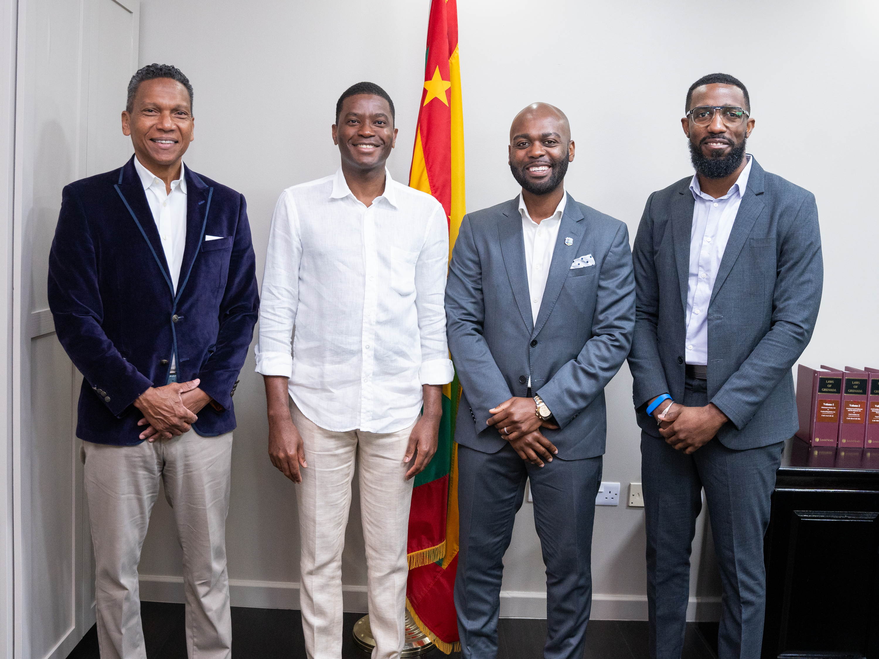 CRICKET WEST INDIES PRESIDENT DR. KISHORE SHALLOW LEADS DELEGATION TO GRENADA FOR COURTESY CALL ON PRIME MINISTER HONOURABLE DICKON MITCHELL