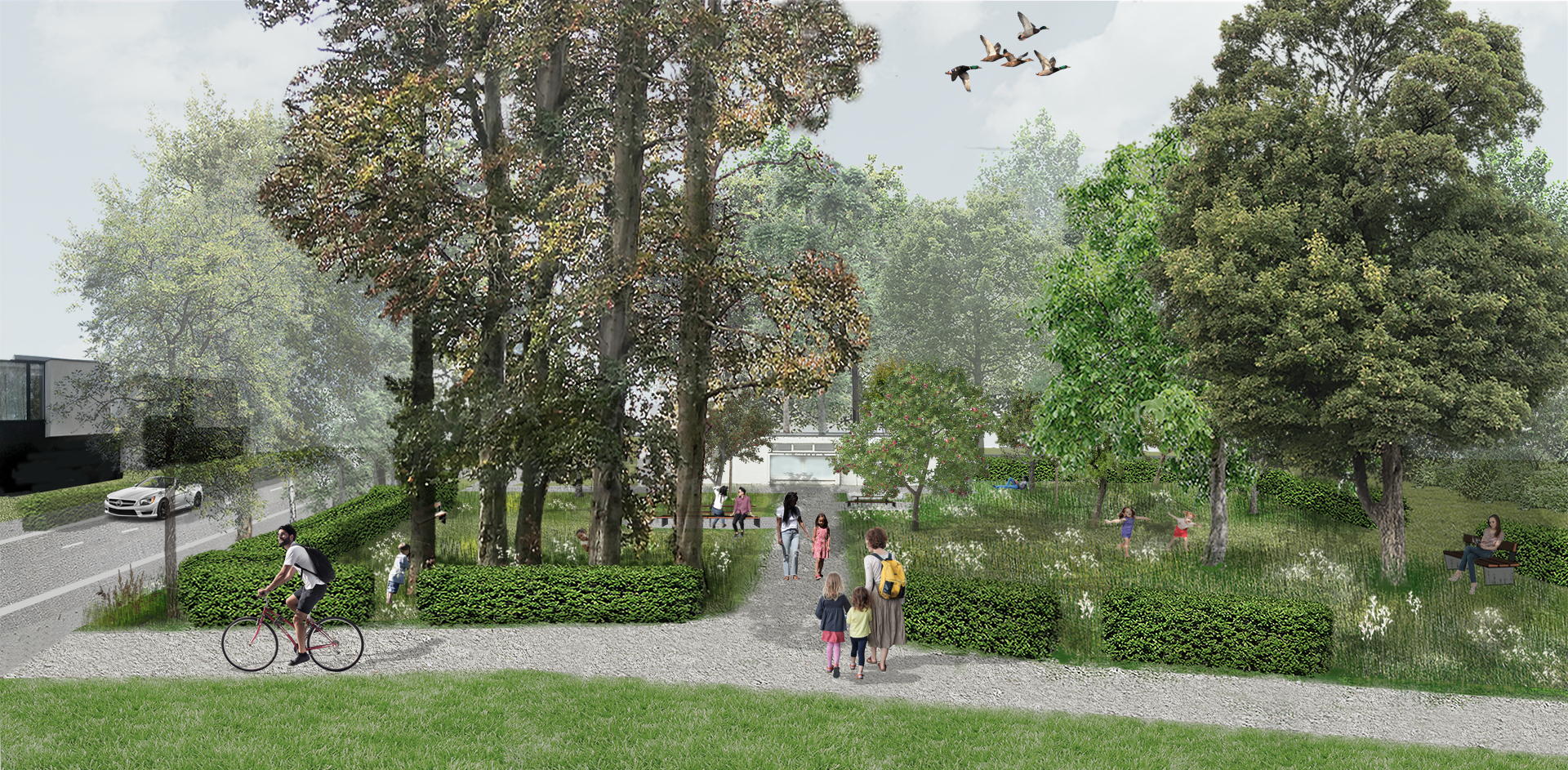 Toekomstbeeld van een deel van de toegang Leeuwenhof in Mariakerke Toekomstbeeld van een deel van de toegang Leeuwenhof in Mariakerke