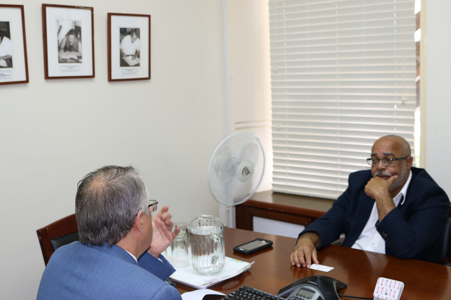 His Excellency Dr. Didacus Jules and His Excellency Vladimir Vinokurov, Ambassador of the Russian Federation discuss areas for cooperation