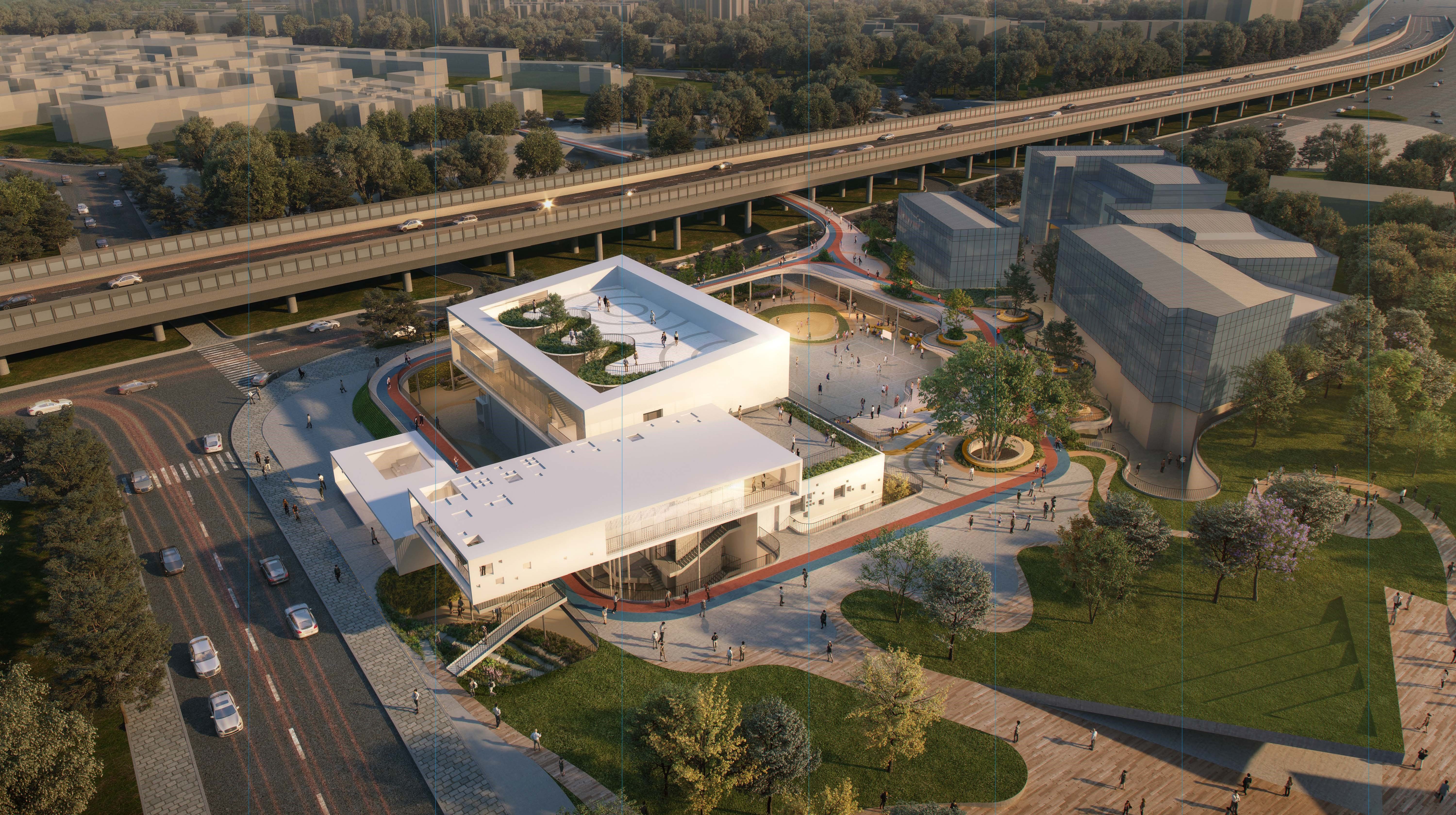 A bird's-eye view of the 110kV Panyu Square Substation, by Ronald Lu & Partners A bird's-eye view of the 110kV Panyu Square Substation, by Ronald Lu & Partners 