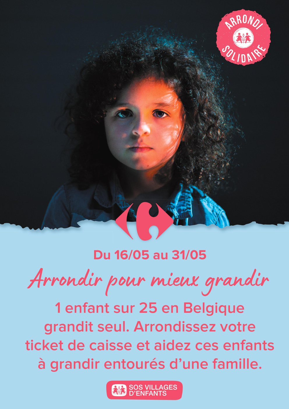Carrefour organise un arrondi solidaire pour soutenir SOS Villages d’enfants durant la dernière quinzaine de mai