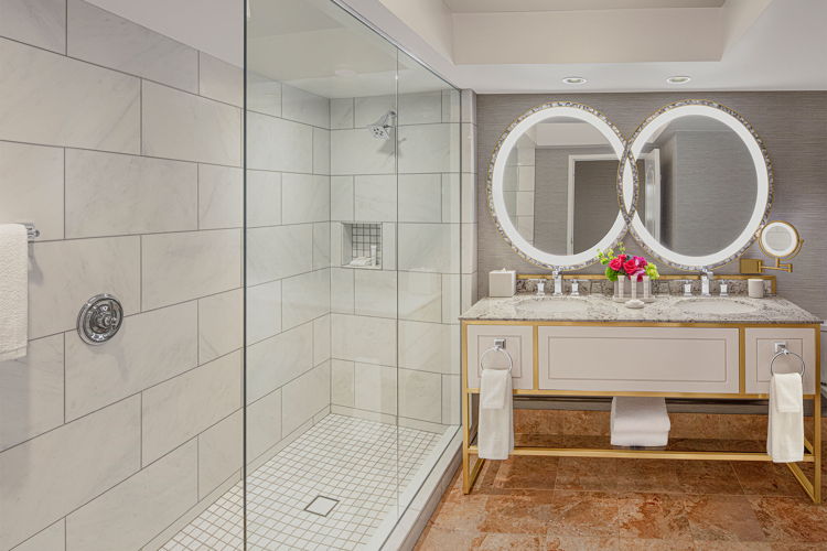 Het nieuwe design van de badkamer in MGM Bellagio © MGM Resorts