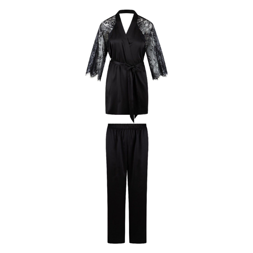LingaDore FW25 8007SET KimonoANDLongPants Black 79 95 EUR