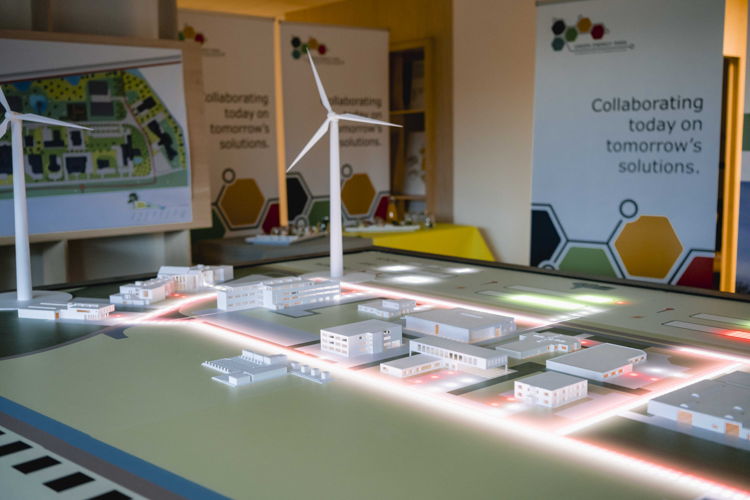 Een maquette van Green Energy Park