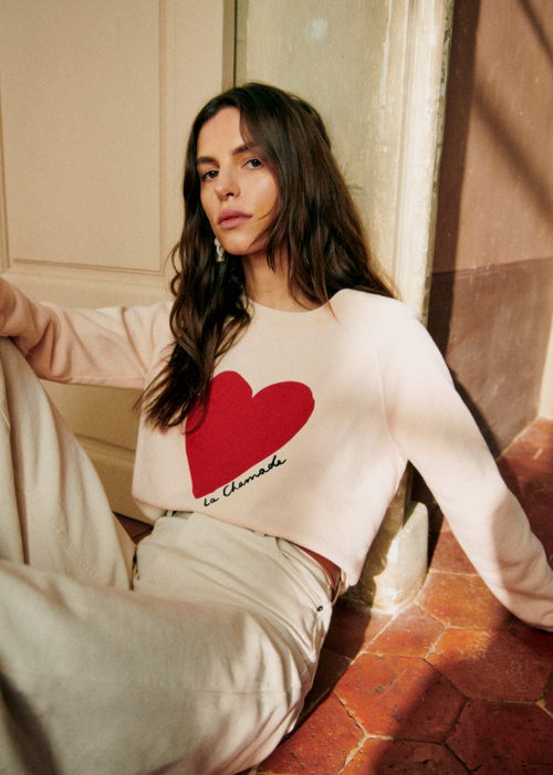 SéZane    La Chamade Sweatshirt CrèMe Rouge   90€
