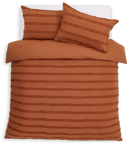 Habitat Cotton Tufted Stripe Orange Bedding Set - Double, £30 Habitat Cotton Tufted Stripe Orange Bedding Set - Double, £30