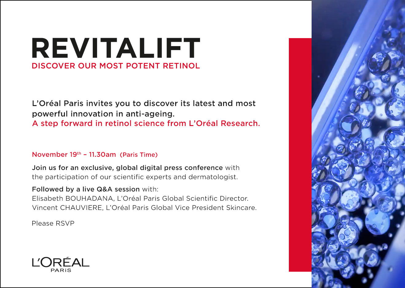 Invitation: L'Oréal Paris Revitalift e-conference