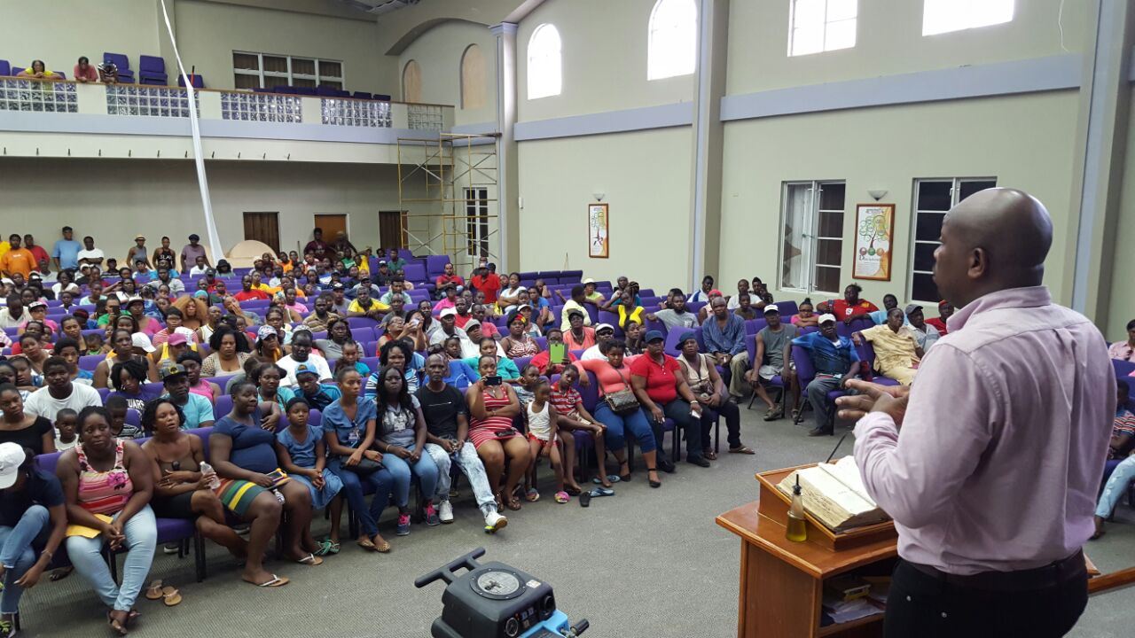 Town hall meeting with over 700 Vincentians in attendance. Church members from OECS are also present