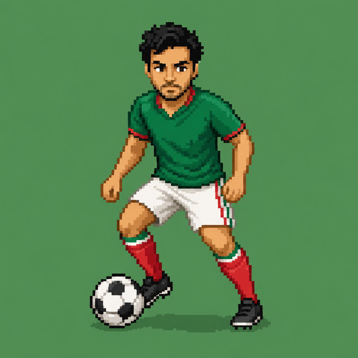 Futbolista de videojuego en 8 bits