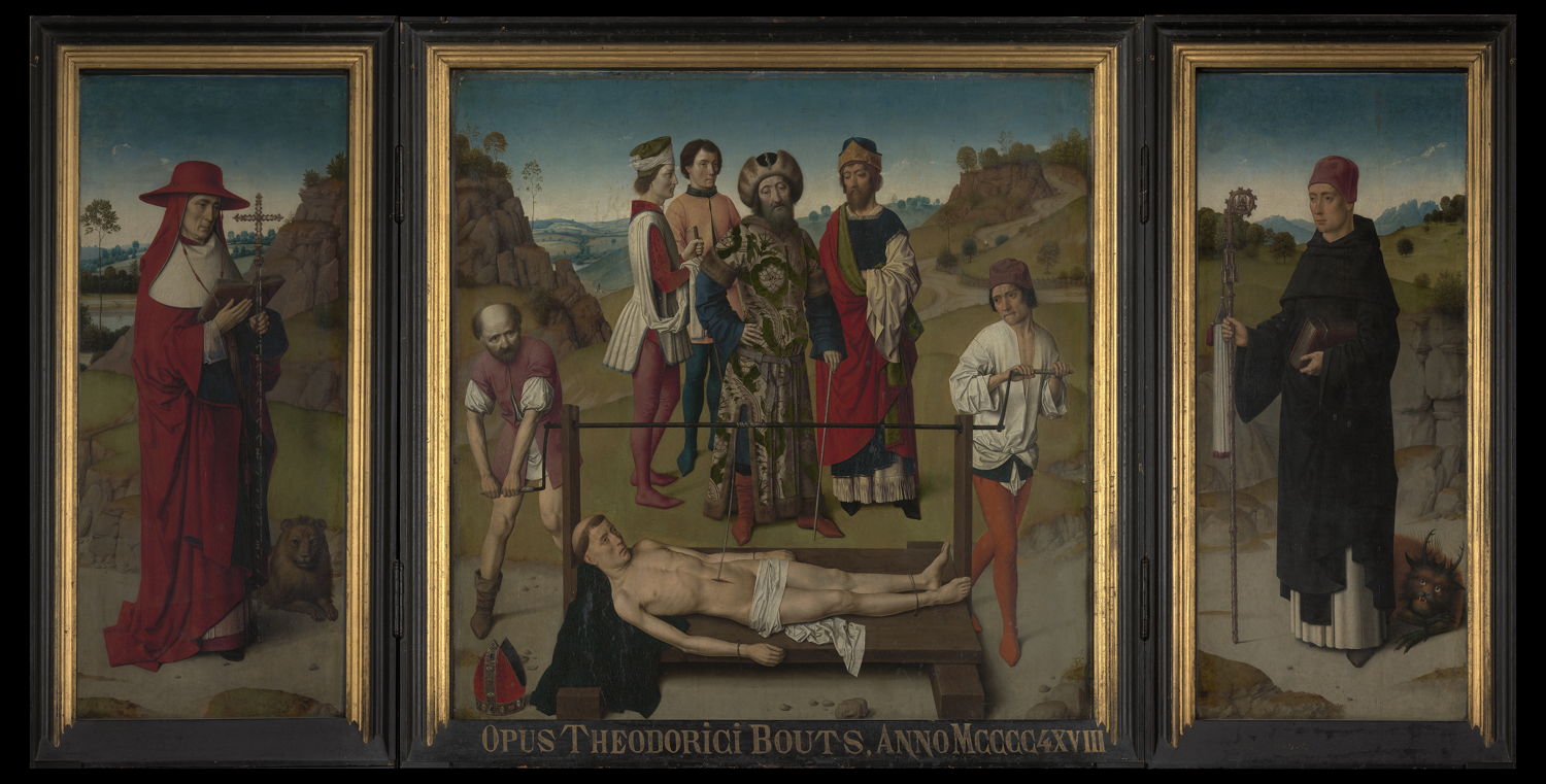 Dieric Bouts, Triptiek met de marteling van de heilige Erasmus, 1464 © Lukas – Art in Flanders vzw, foto: Dominique Provost (vóór restauratie)