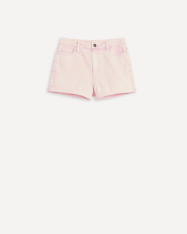 Mom Denim Shorts x The Birds Papaya