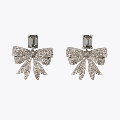 BELGRAVIA BOW EARRINGS, SILVER, 160 EURO , KURT GEIGER LONDONjpg