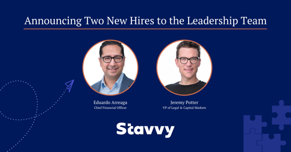 Stavvy Appoints New Chief Finance Officer and Vice President of Legal and Capital Markets to Continue Aggressive Growth