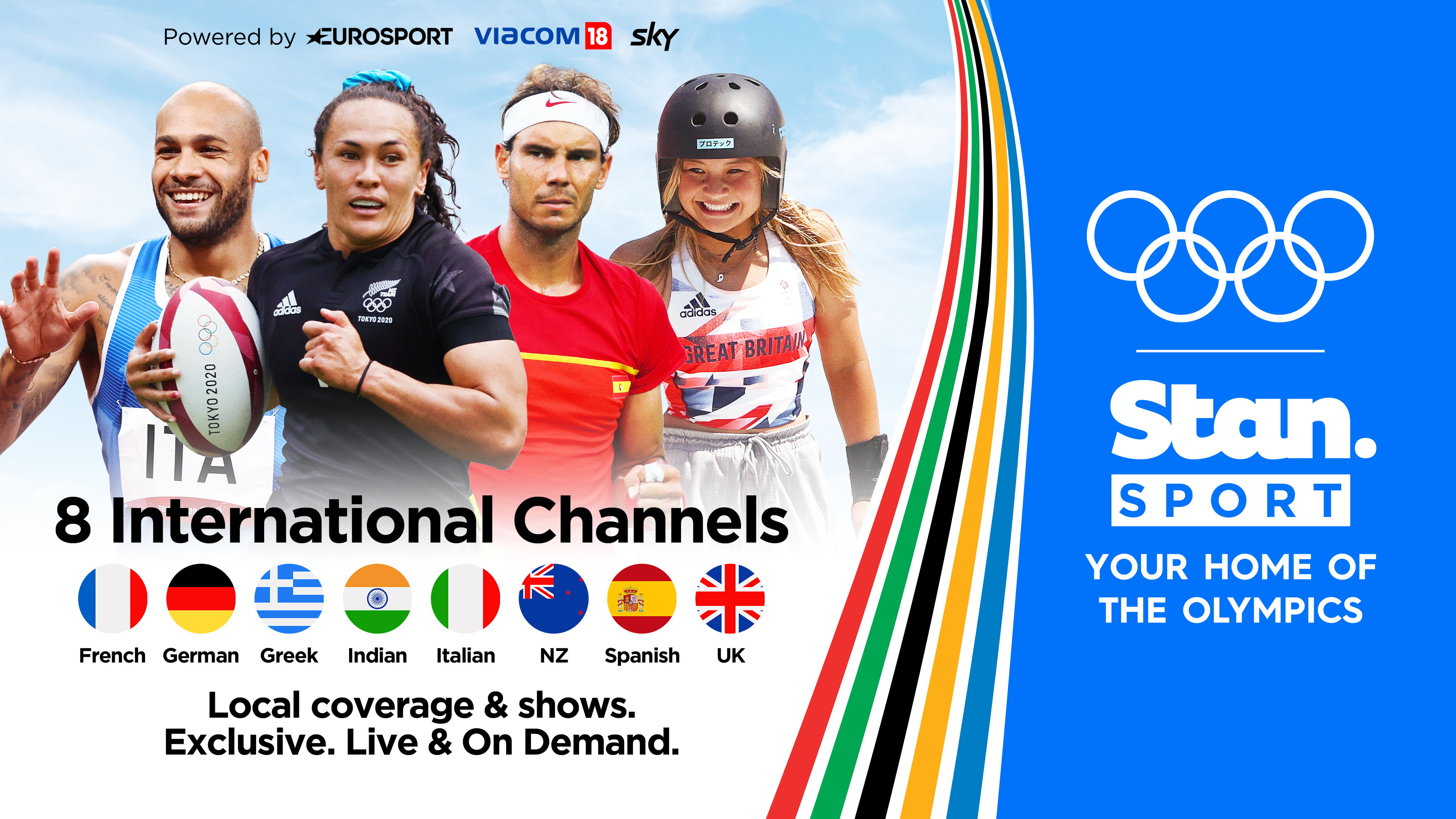 In an Australian first, the tailored and curated coverage from eight international channels will be available ad-free, live and exclusive with live captions across a range of devices on Stan Sport.