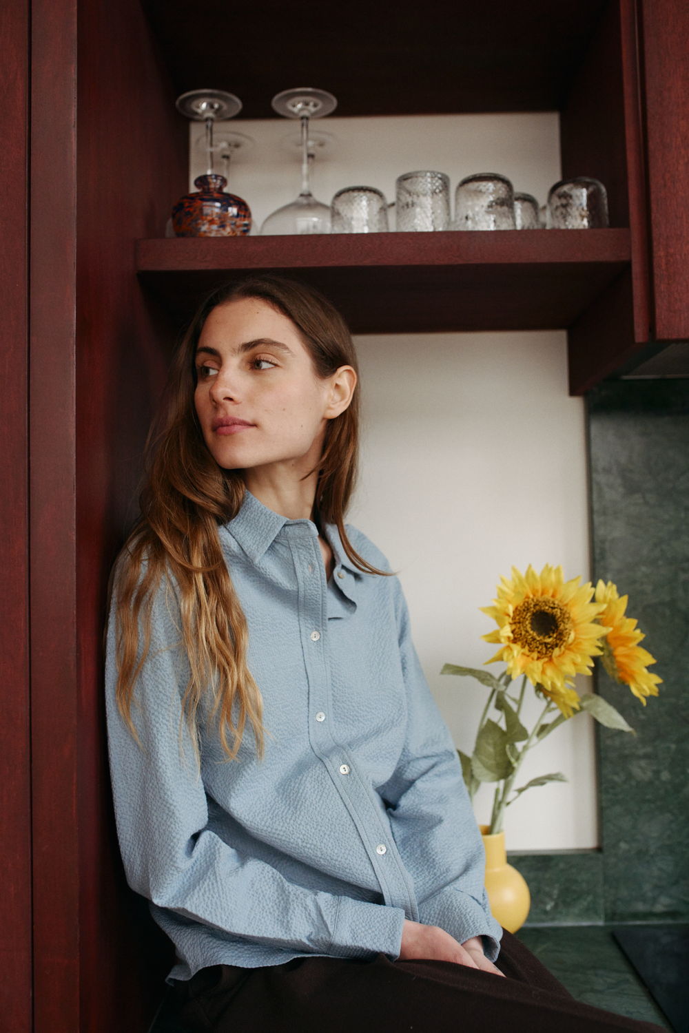 Mardi editions - SS23 - Chemise Agathe Laine coton Bleu gris (165€) (3)
