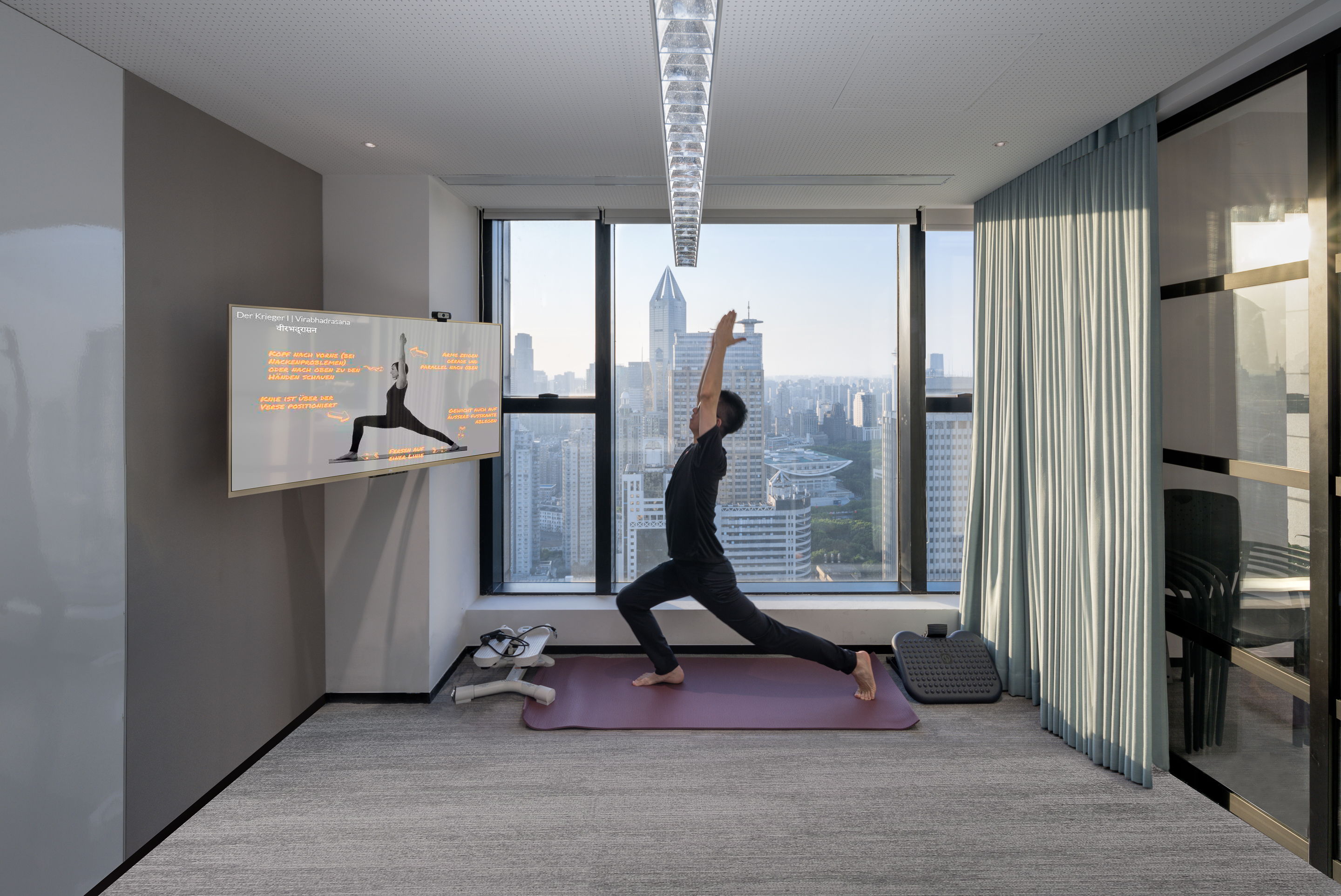 The fitness space is both scenic and spacious