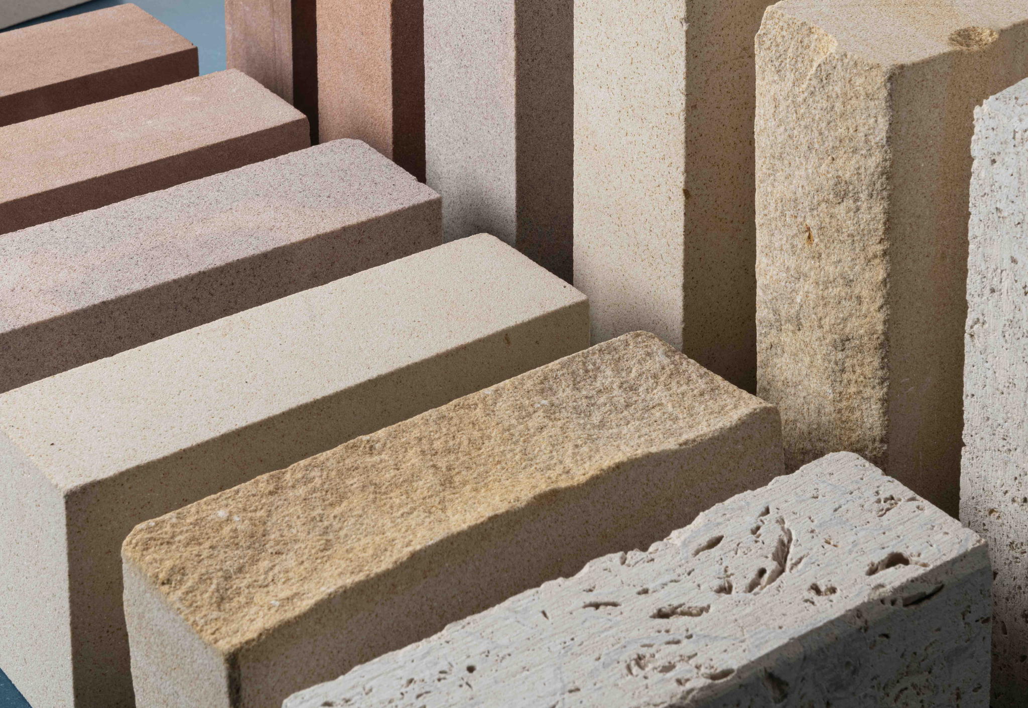 Samples of stone bricks. Image: Ivan Jones