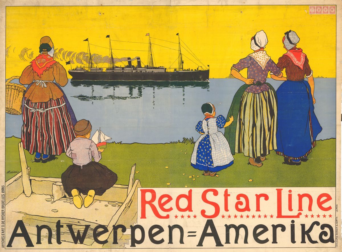 Poster of the Red Star Line, Henri Cassiers, 1899, Letterenhuis, Antwerp