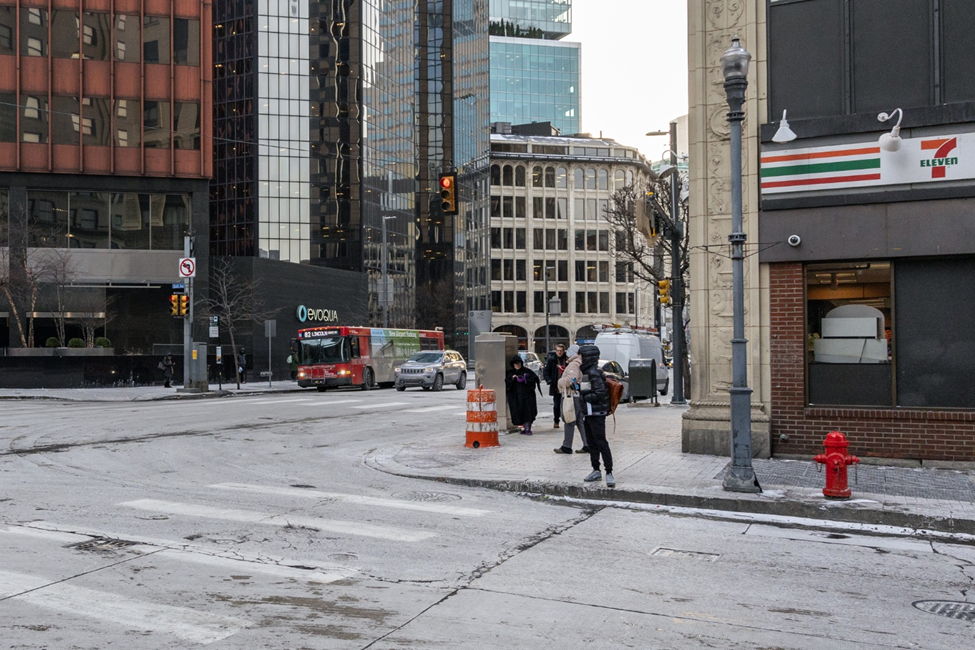 The corner of Liberty Avenue and Seventh Street Downtown