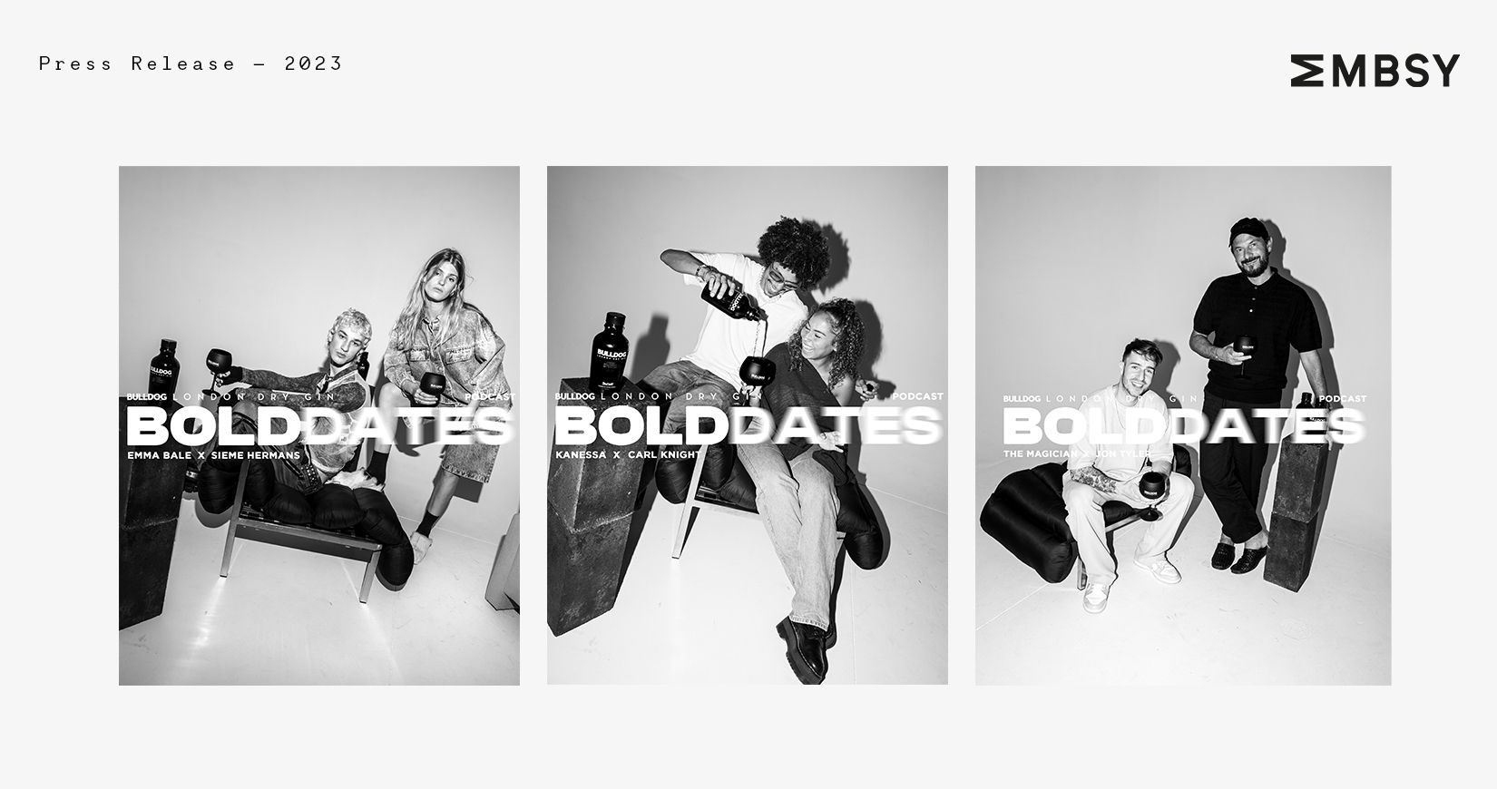 Bulldog Gin lance ‘Bold Dates’ : une série de podcasts réunissant des artistes belges, amenés à partager leur parcours inspirants et audacieux