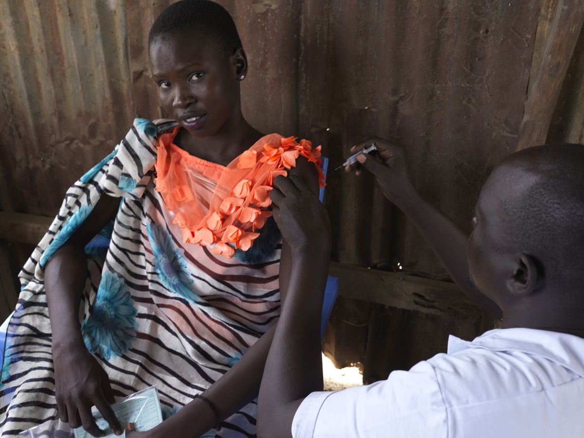 Nakia receiving hepatitis E vaccination